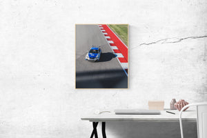 Blue BMW Cup Car | Circuit of the Americas on Poster
