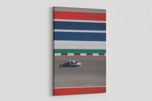 White BMW | Circuit of the Americas on Canvas